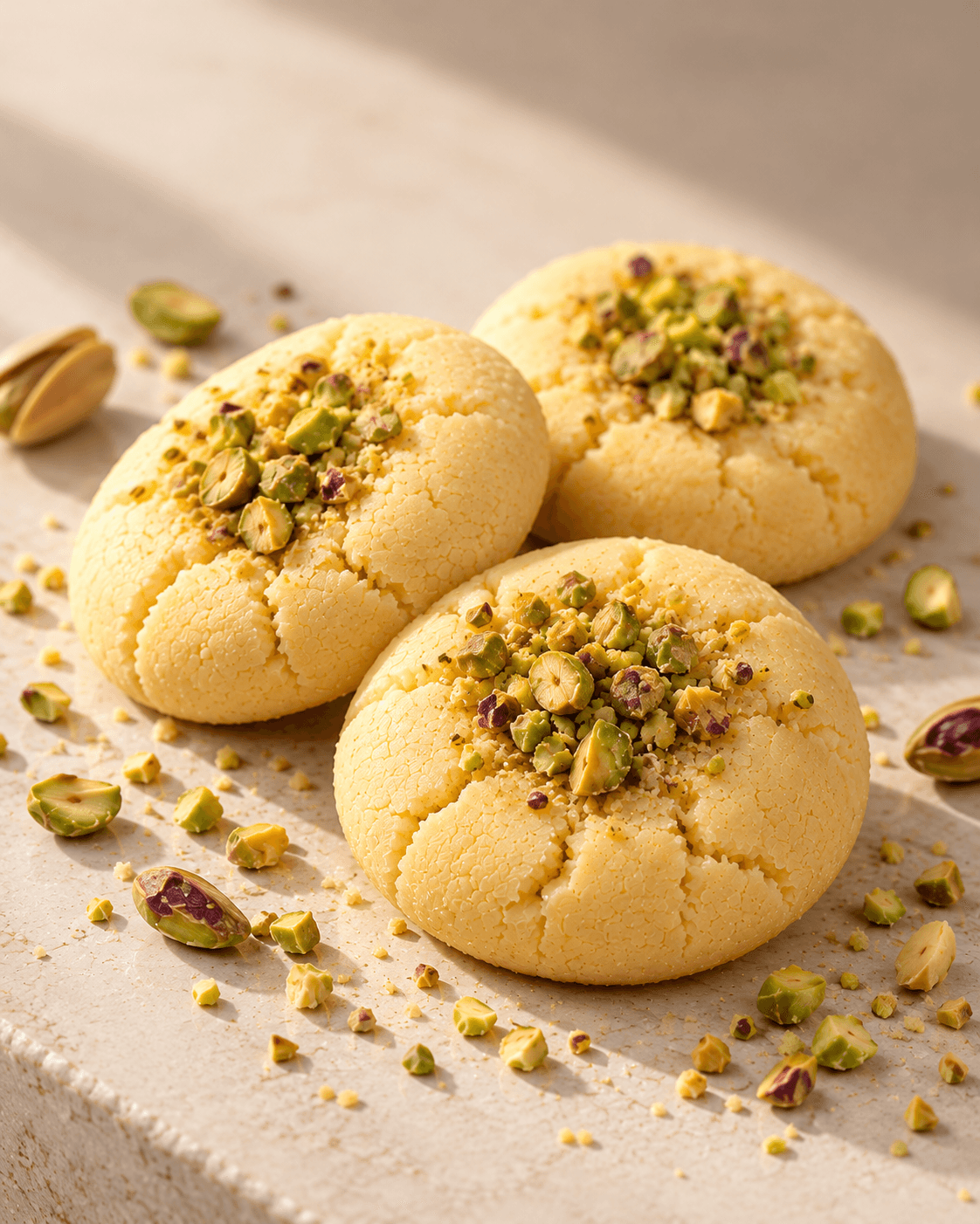 Pistachio Topped Shortbread Cookies