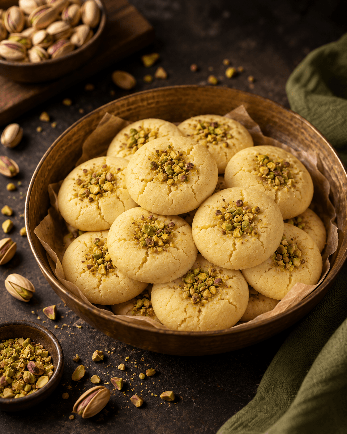 Rustic Pistachio Cookie Still Life