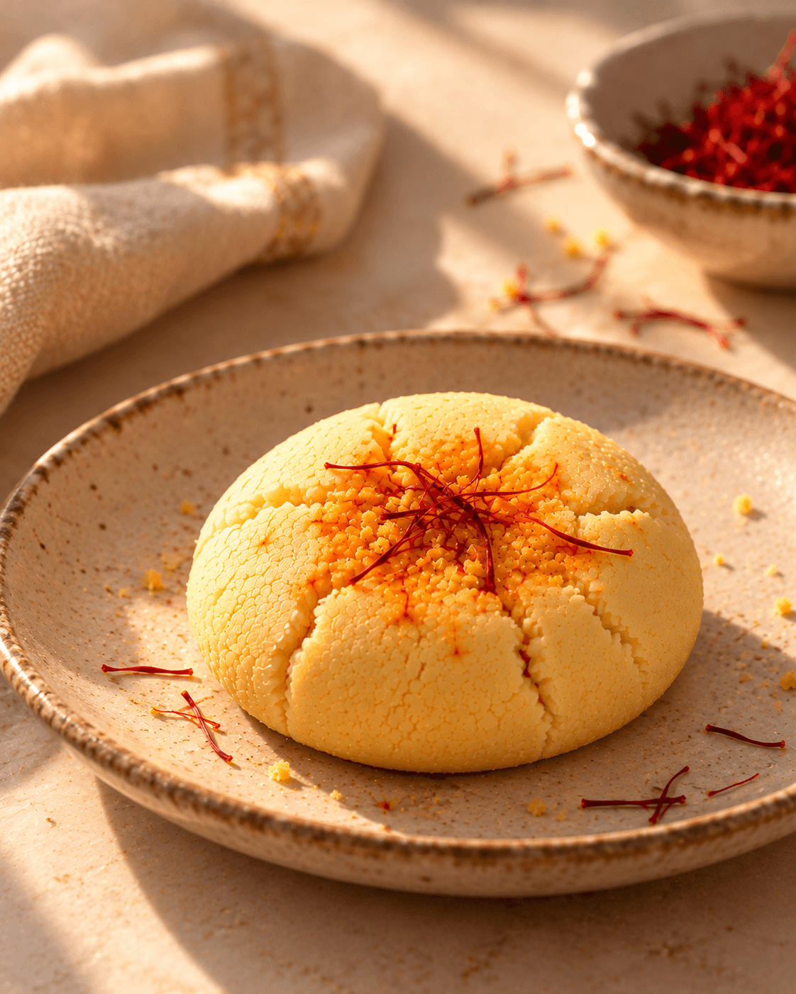 Saffron Cookie in Sunlit Still Life