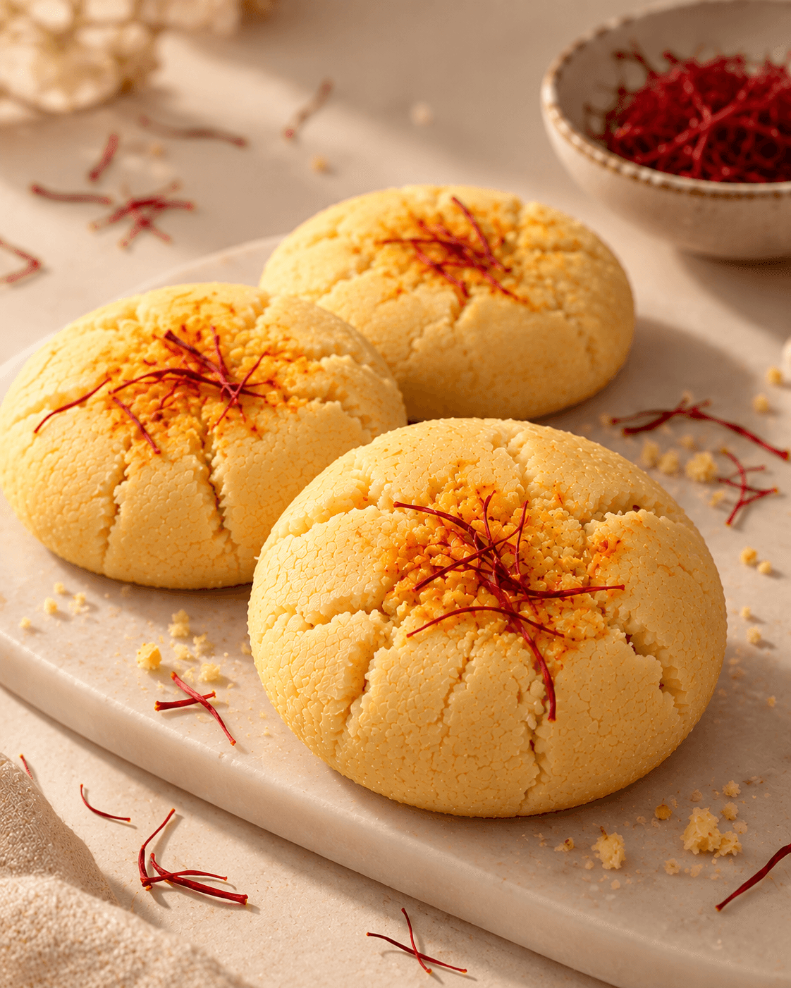 Saffron Cookies on Creamy Stone (1)